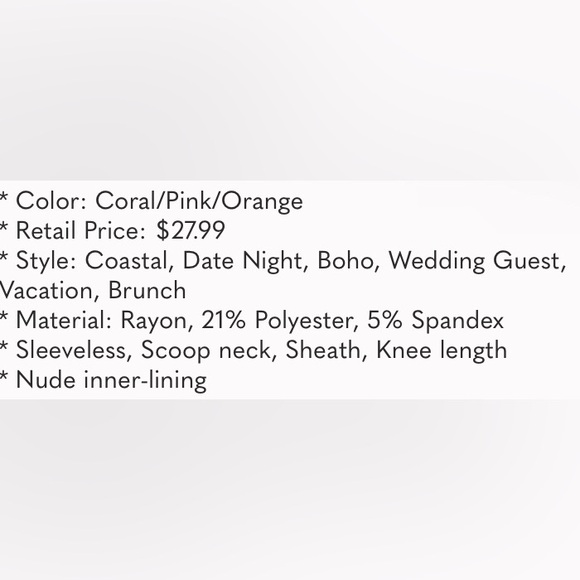 🏝🌞Mossimo Supply Co dress coral tan/nude beautiful geometric design 💗🌺⛱ - Picture 7 of 8